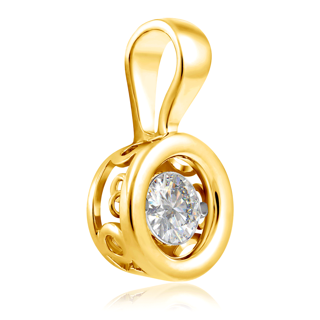 Подвеска из желтого золота с бриллиантом