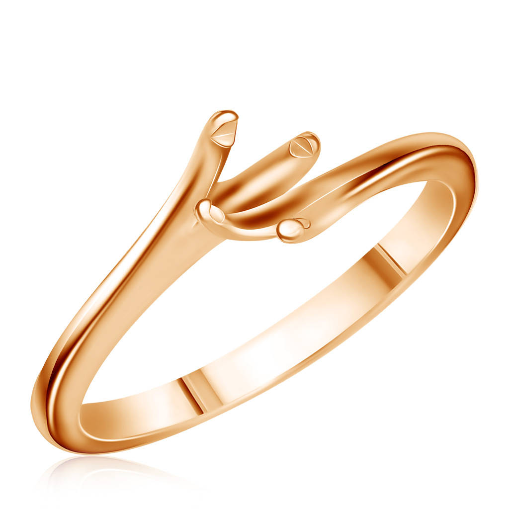 Оправа для кольца из красного золота пирсинг из красного золота с фианитом sokolov 060215