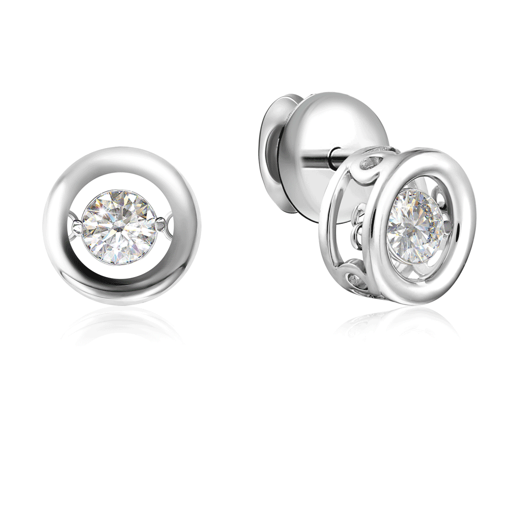 Пусеты из белого золота с бриллиантами