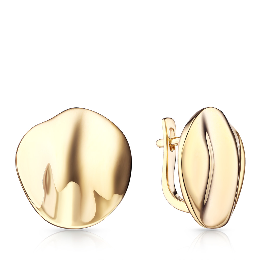 Серьги с английским замком из серебра с позолотой Z6610211000