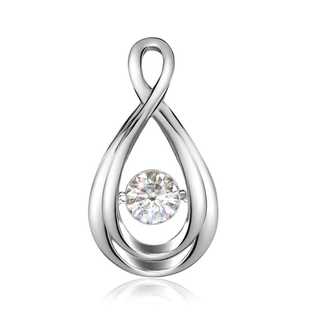 Подвеска из белого золота с бриллиантом