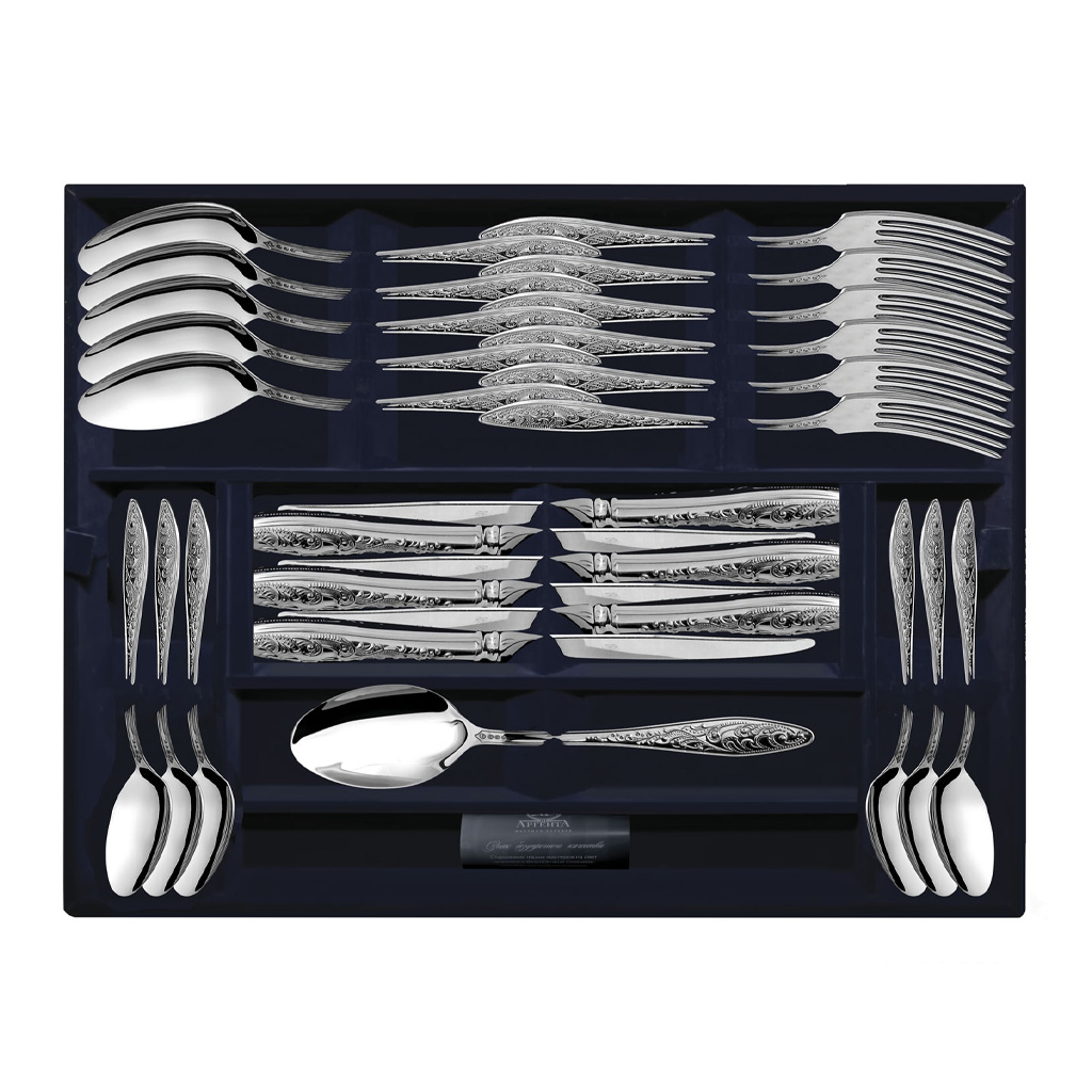 набор для рыбы из серебра император 12 предметов Набор из 24-х предметов из серебра