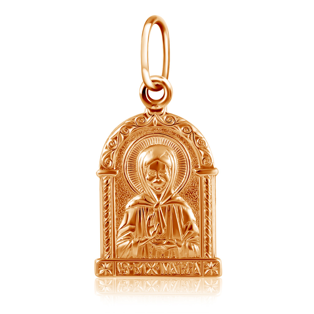 Подвеска иконка Святая Матрона золотая золотая подвеска с бриллиантом