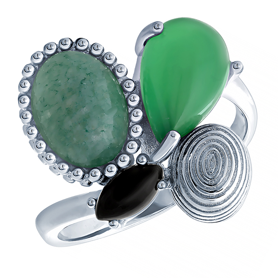 Кольцо из серебра мода натуральный кристалл оникс кольцо многоцветное кольцо агата