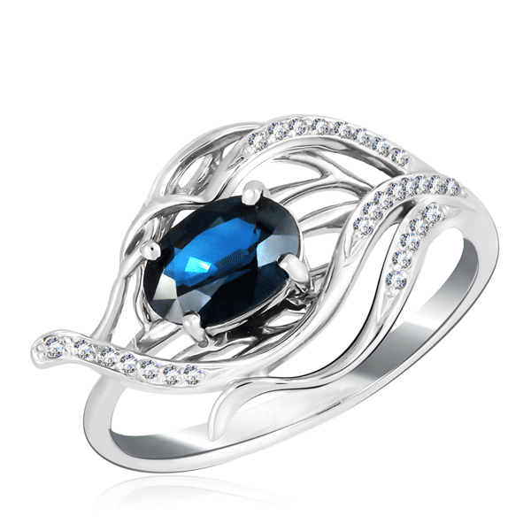 

Кольцо с сапфиром из белого золота 2010761