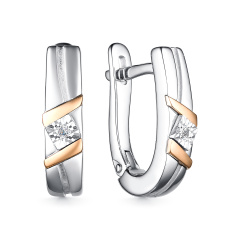 Серьги с английским замком 02-3813/000Б-00