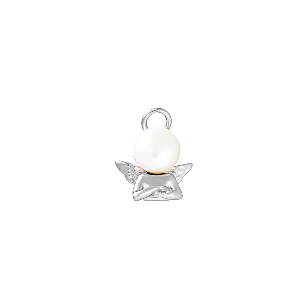 Подвеска Ангел из серебра с жемчугом концевик подвеска жемчуг сердце 1 7 1 4 0 7см набор10шт белый в золоте