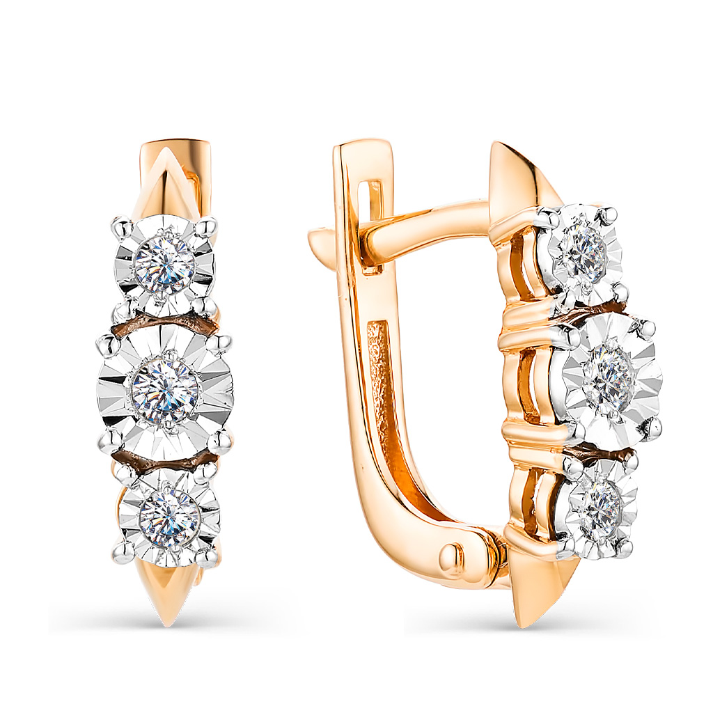 

Серьги с английским замком из золота 23163-100