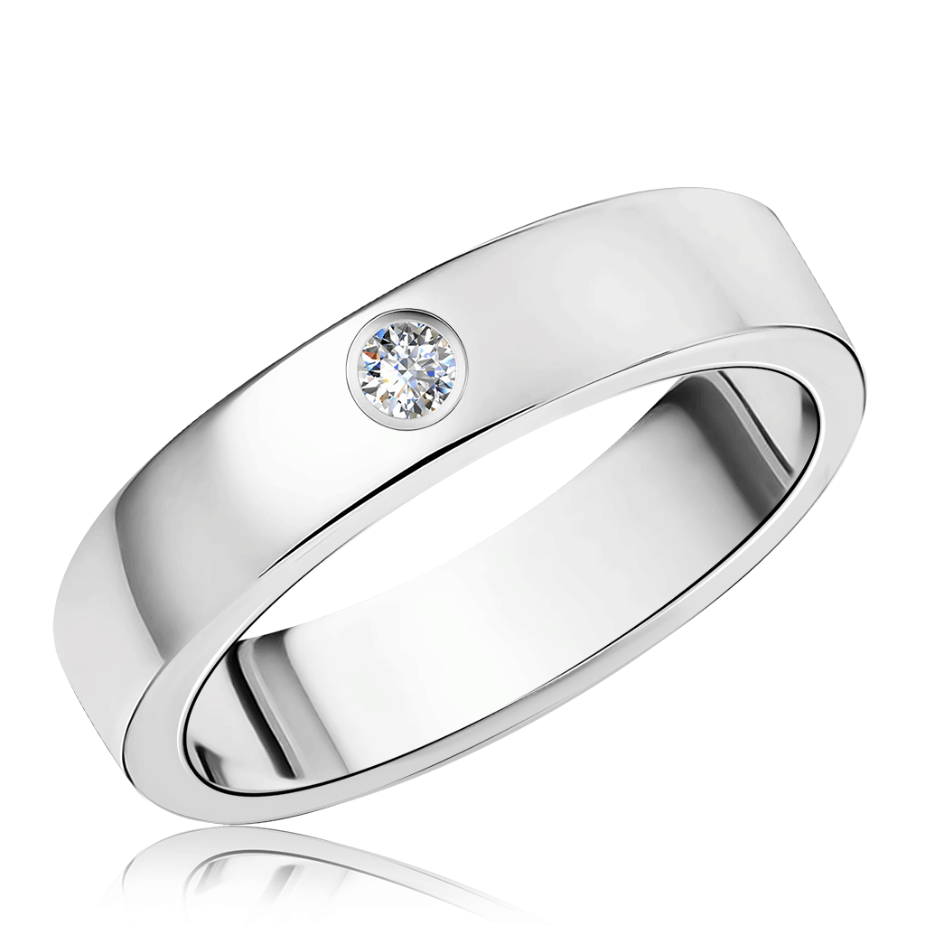 Обручальное кольцо из белого золота 01К1316-