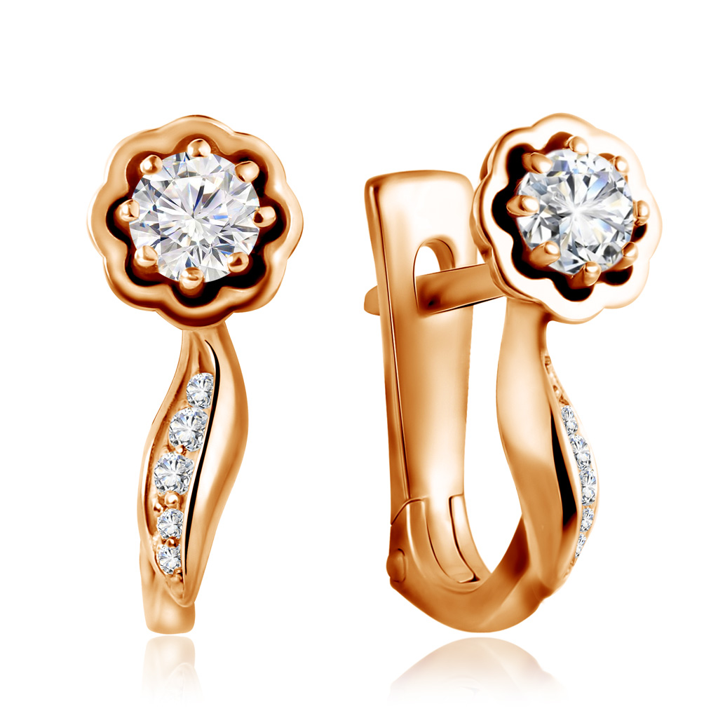 

Серьги с английским замком из золота 01С115774