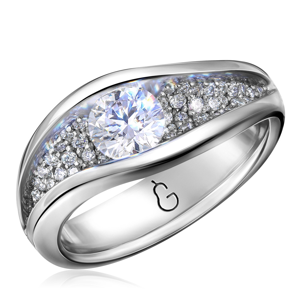 Кольцо из белого золота с бриллиантами Я5519252165