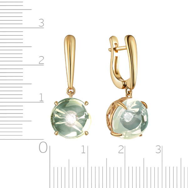 Серьги с английским замком из желтого золота