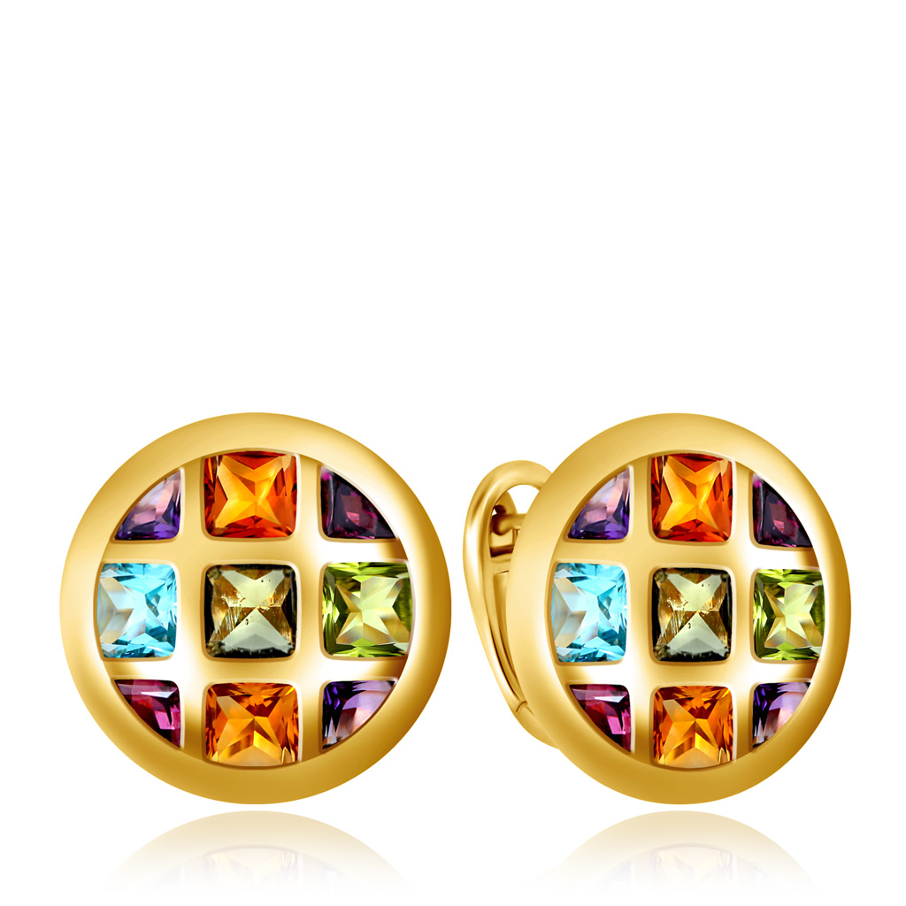 

Золотые серьги с гранатами и аметистами D0000915306000