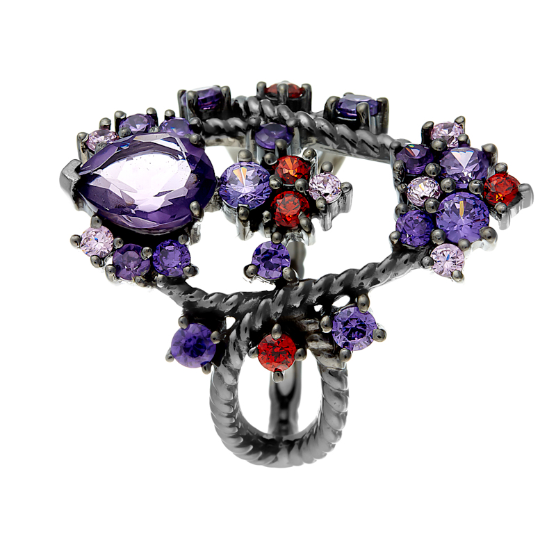 925 стерлингового серебра женщины кольцо натуральный аметист груша 8 12 мм тонкие украшения для женщин подарок Кольцо из серебра