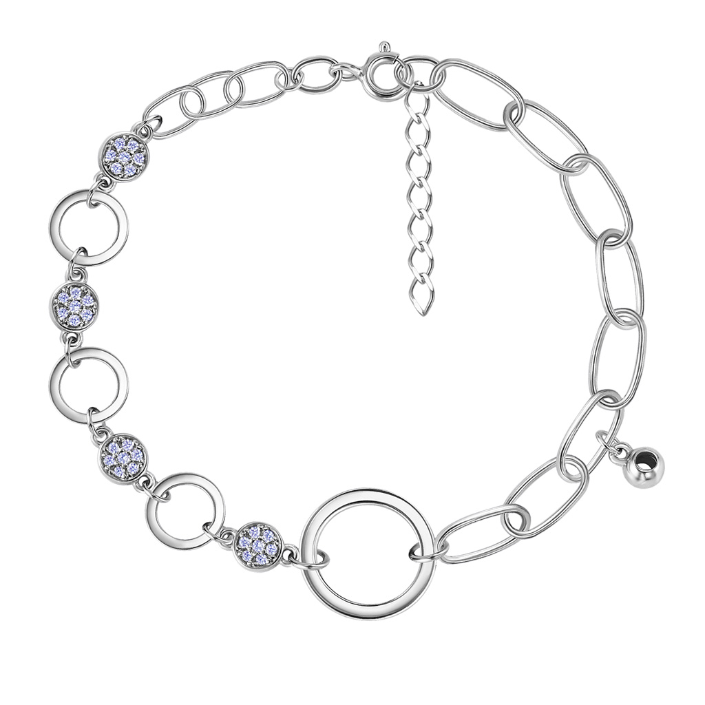 Браслет декоративный из серебра с фианитом 83611174165