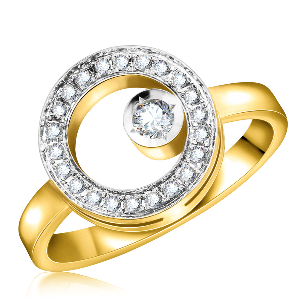 Кольцо с бриллиантами из желтого золота кольцо с бриллиантами из желтого золота