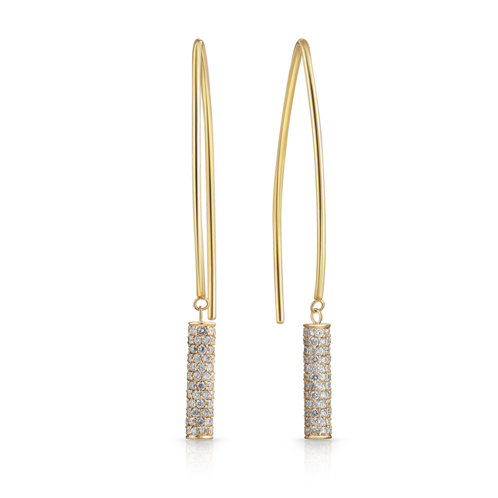 Серьги из желтого золота с бриллиантами 46519968000