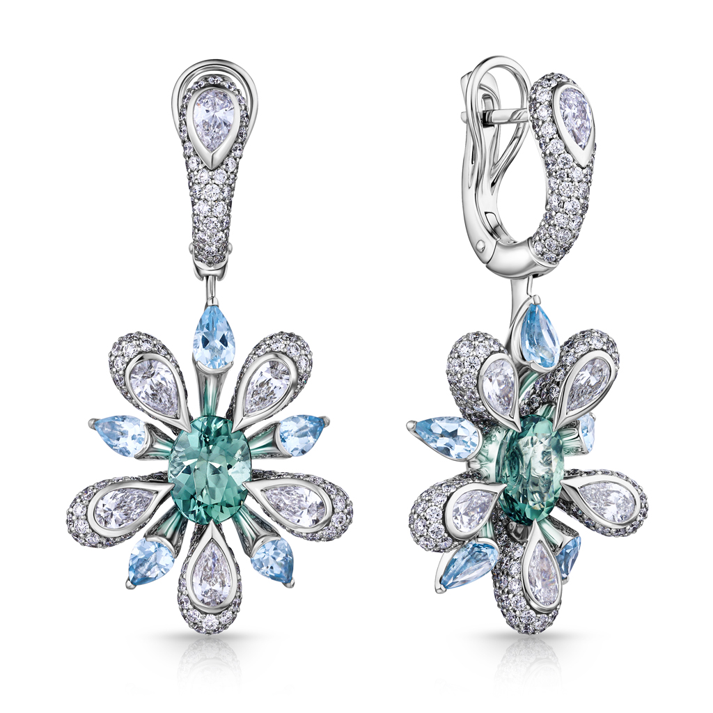 Серьги с английским замком из белого золота с бриллиантами Я6419100000