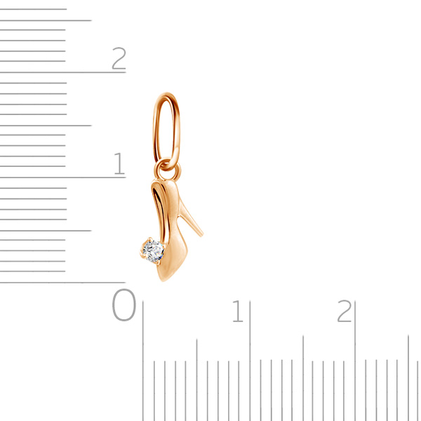 Подвеска Туфелька из красного золота