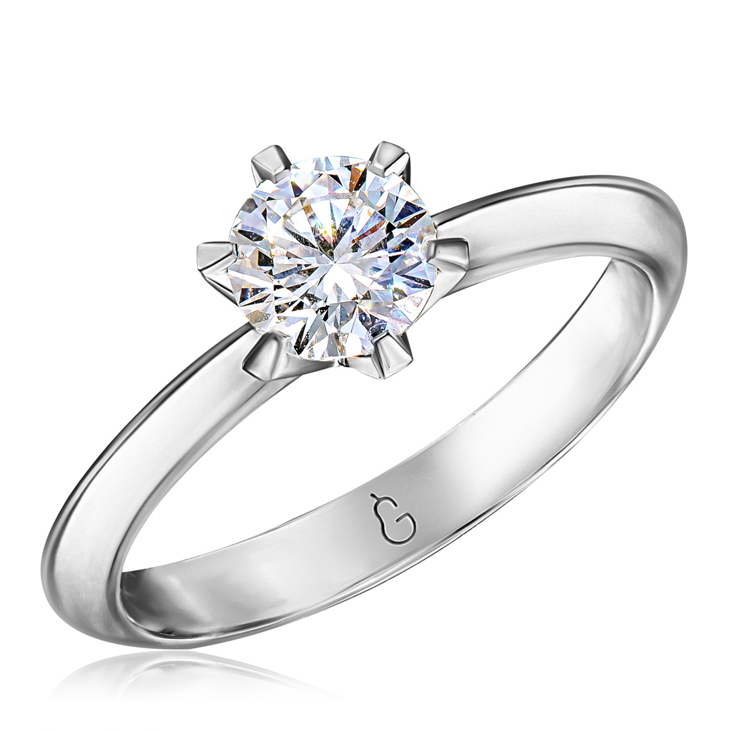 Помолвочное кольцо из белого золота с бриллиантом помолвочное кольцо из белого золота с бриллиантом
