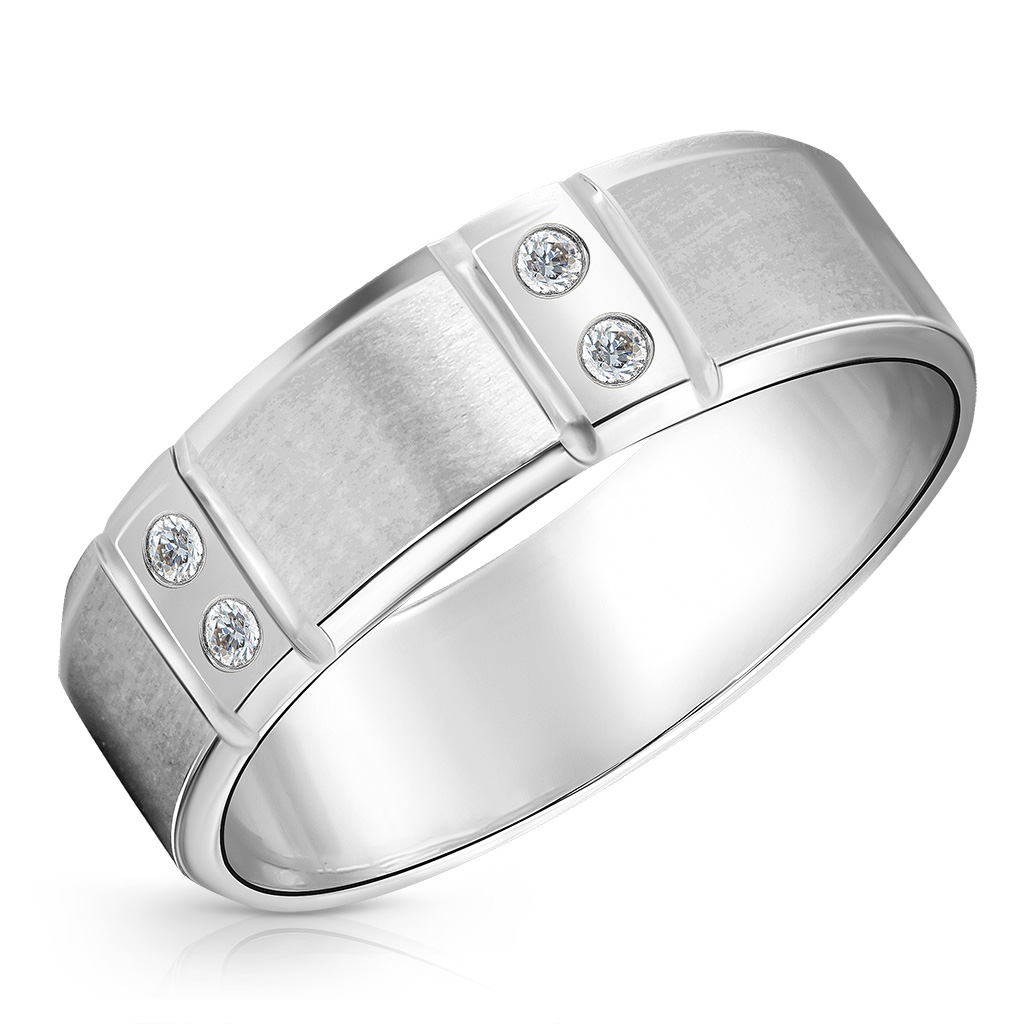 Обручальное кольцо из белого золота с бриллиантами кольцо обручальное из золота