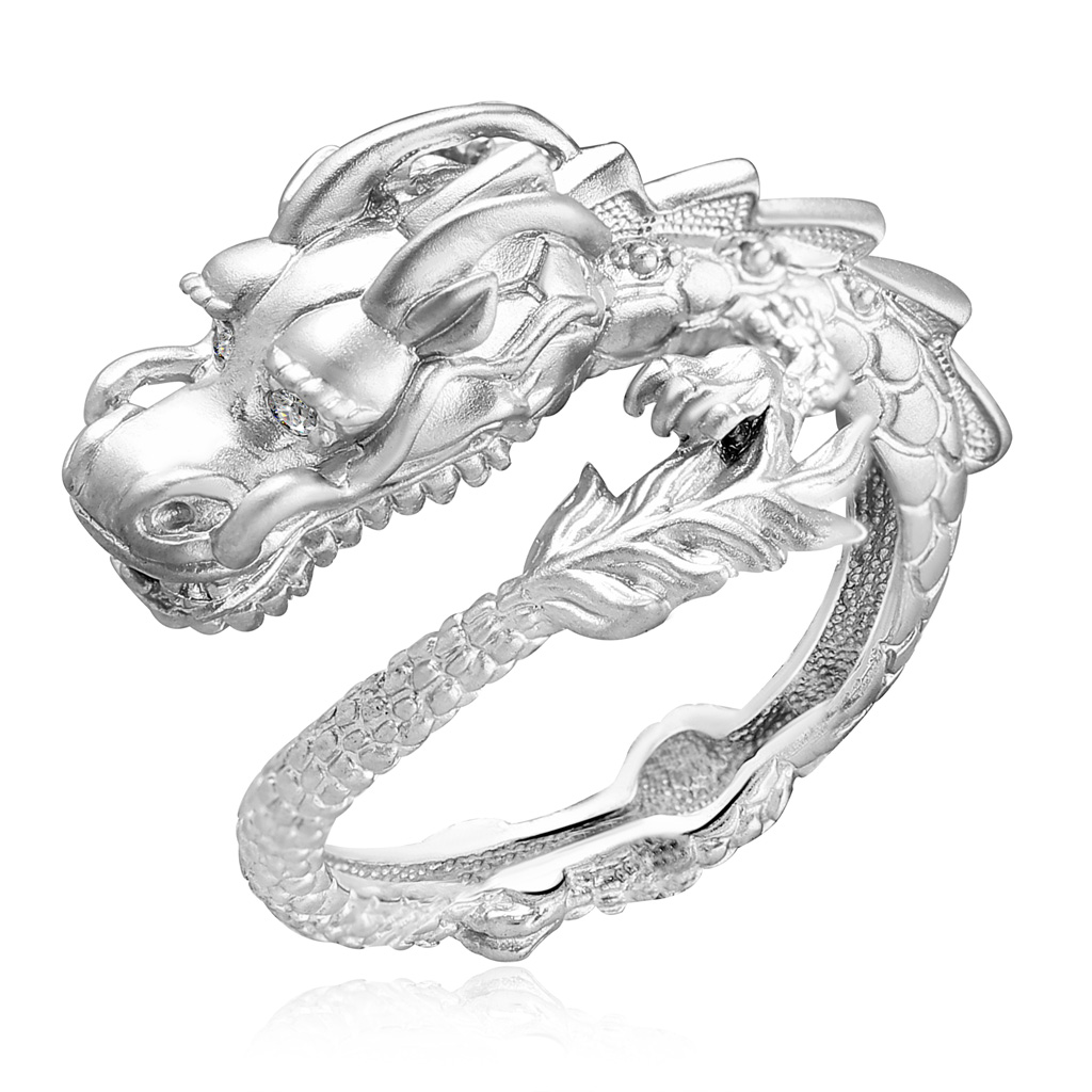 Серебряное кольцо с фианитом Дракон от Бронницкий ювелир