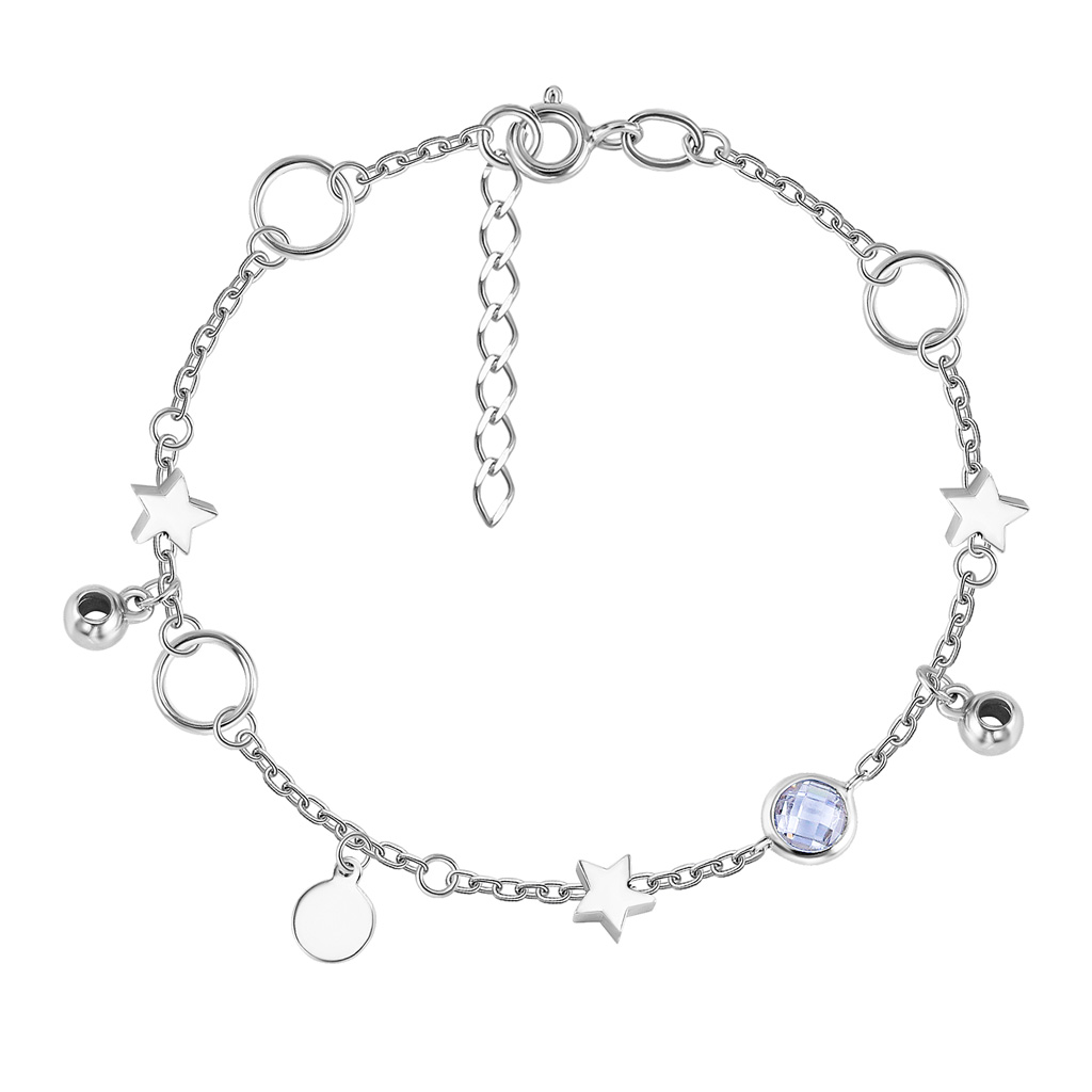 Браслет декоративный из серебра с фианитом 83611176165