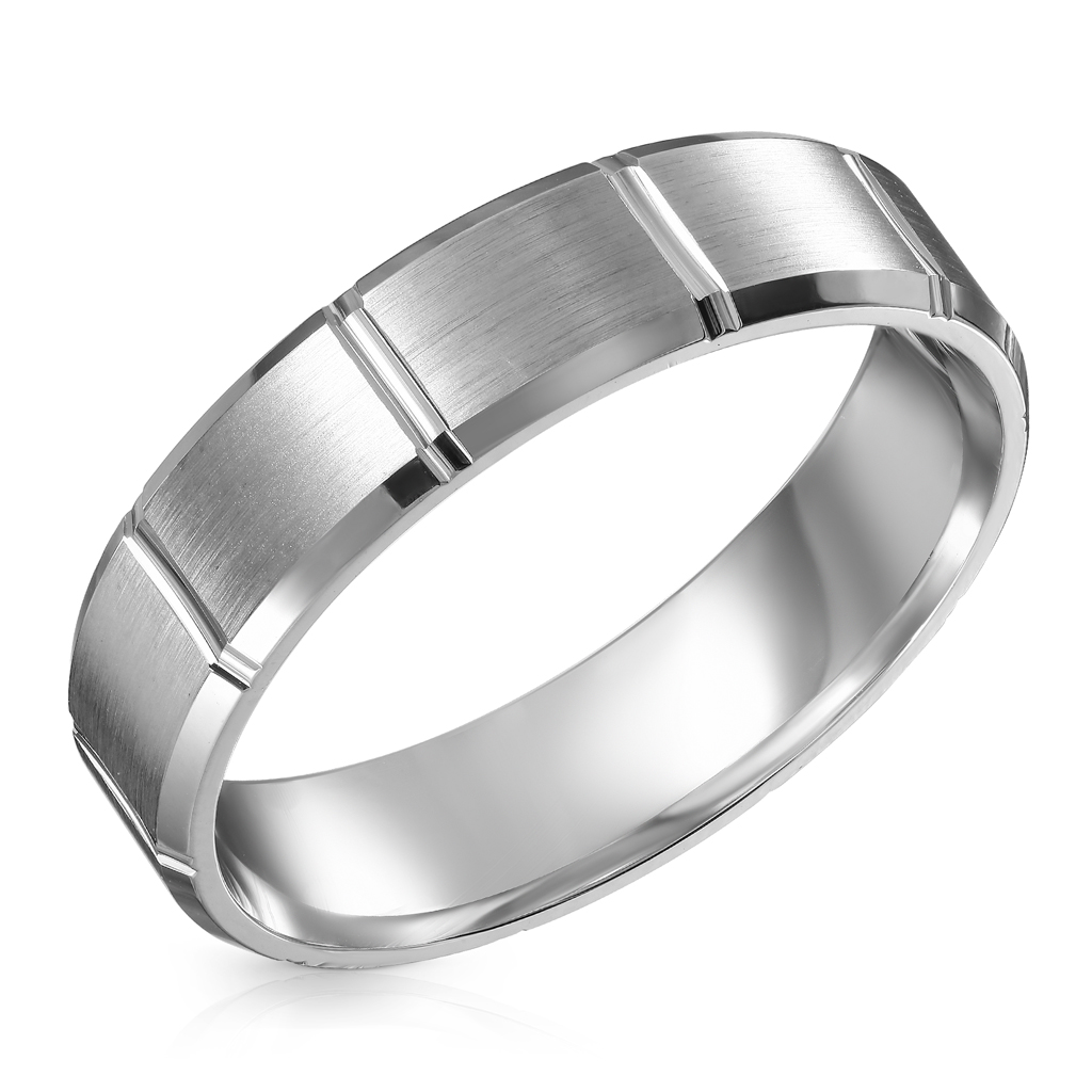 Кольцо обручальное из серебра 