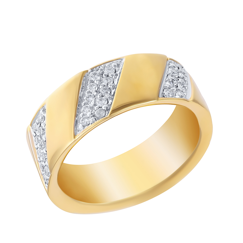 Кольцо обручальное из желтого золота с бриллиантами