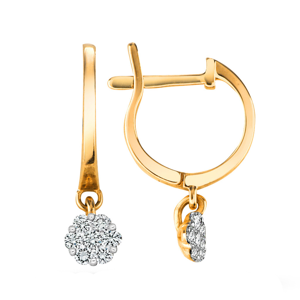 Серьги с английским замком из золота