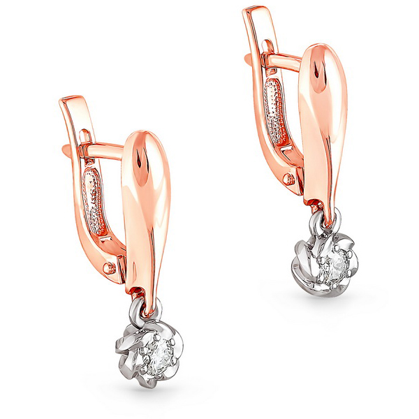 

Серьги с английским замком из золота 12-0767