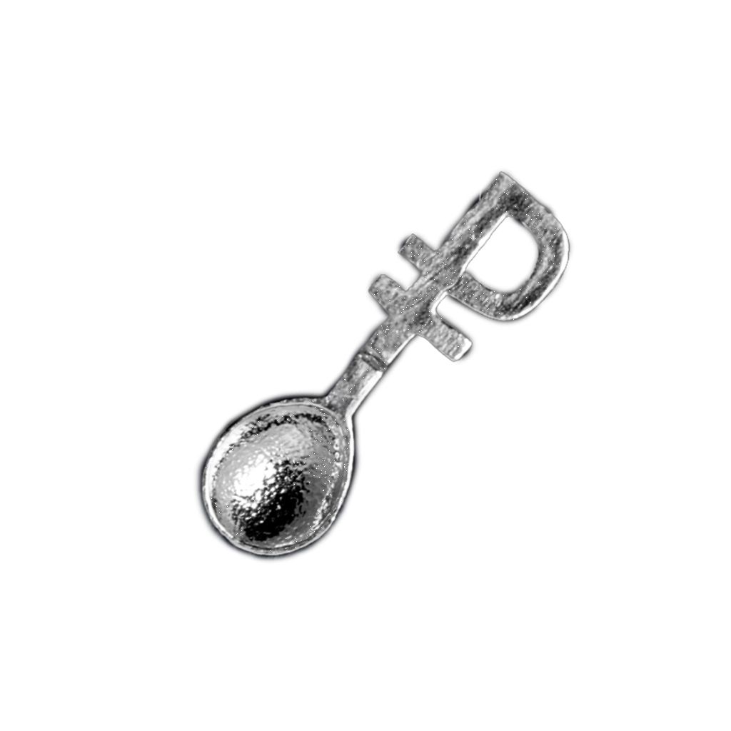 Ложка-загребушка из серебра сувенир кошельковый ложка загребушка перо латунь янтарь