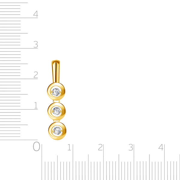 Подвеска из желтого золота с бриллиантом