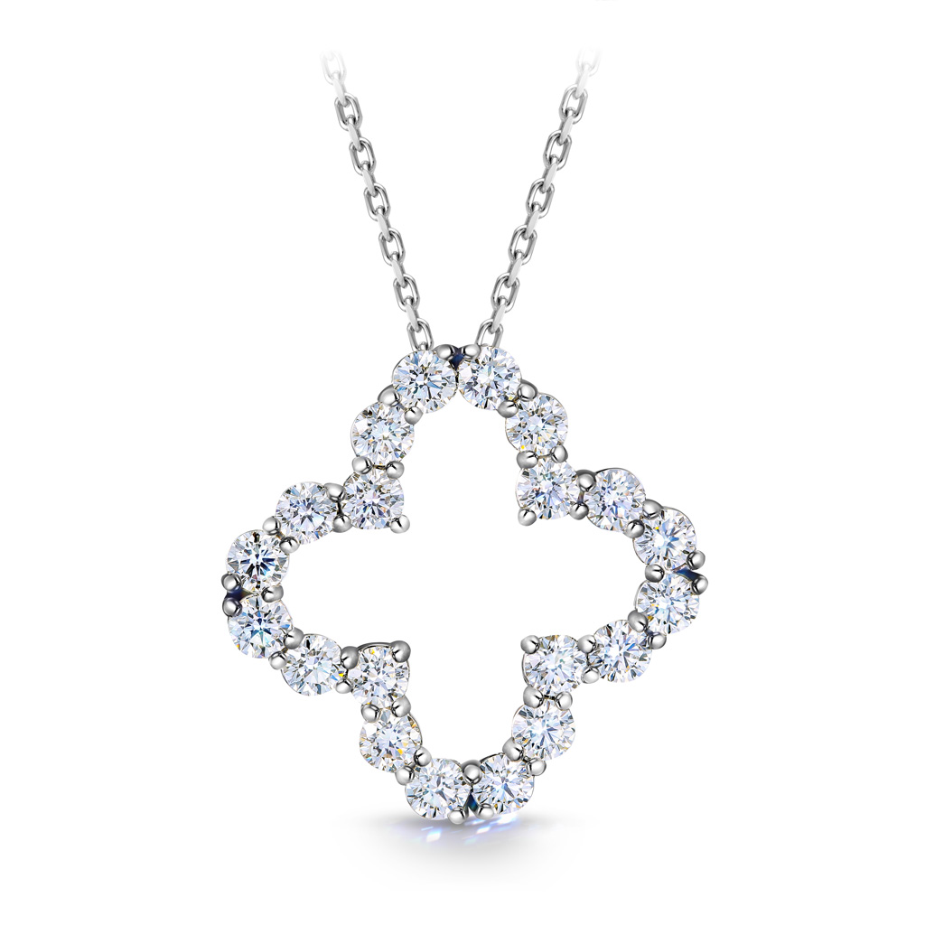 Колье из белого золота с бриллиантами, плетение якорное Я4519217470