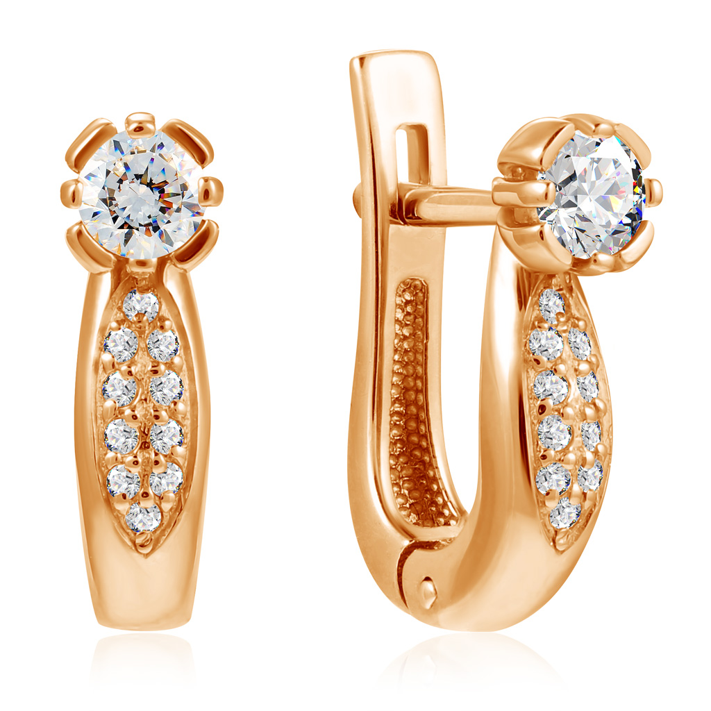 

Серьги с английским замком из золота 01С115183