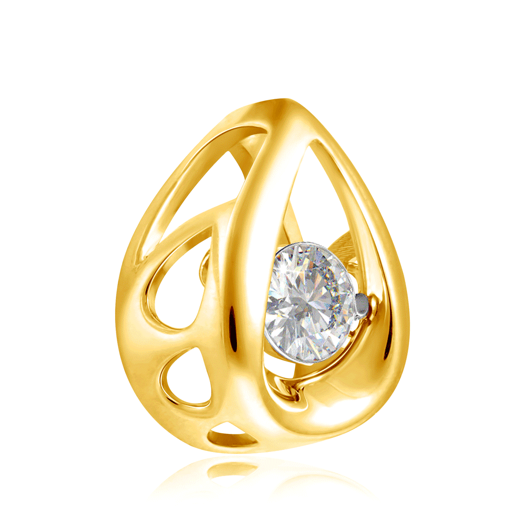 Подвеска из желтого золота с бриллиантом