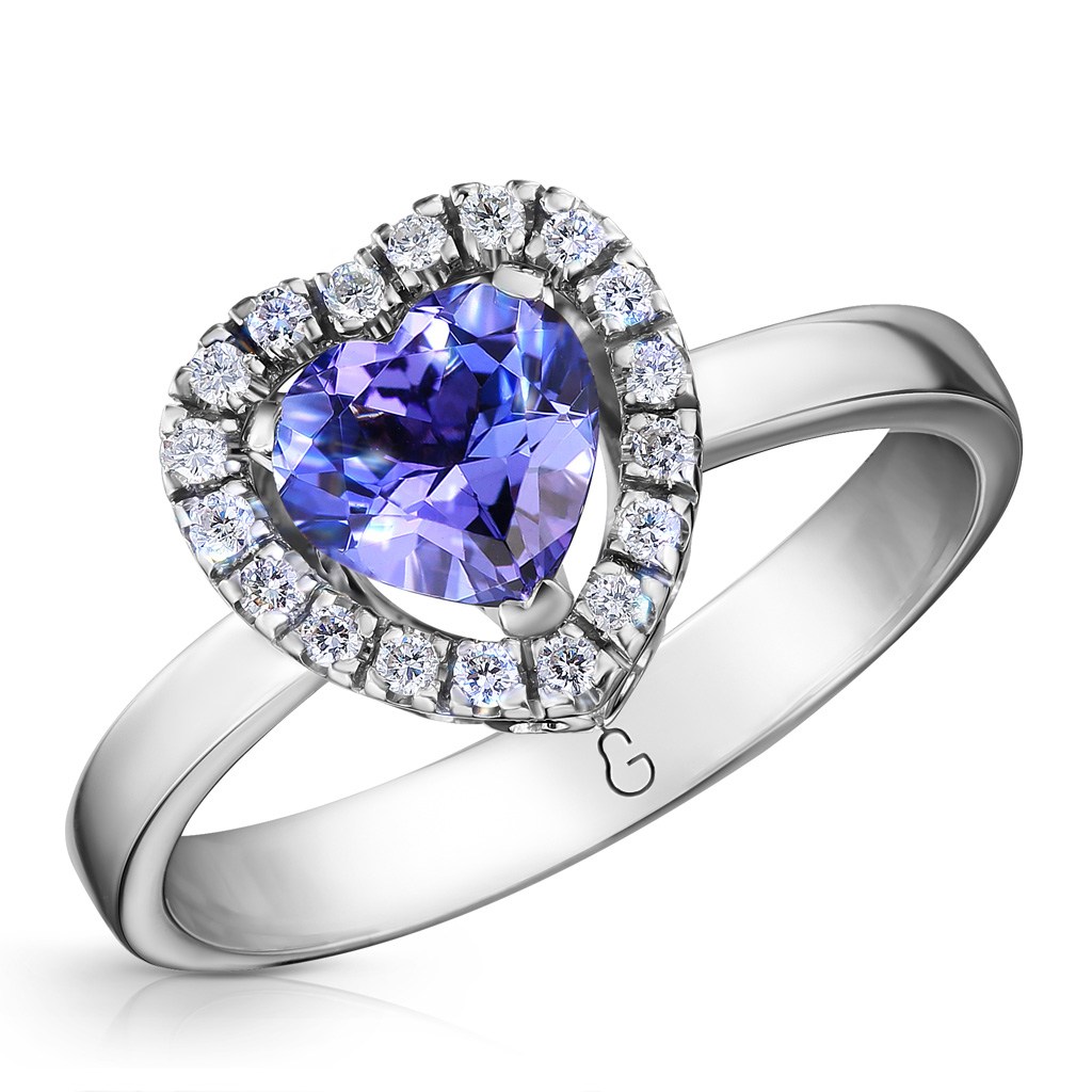 Кольцо из белого золота с бриллиантами, танзанитом Я5519468165