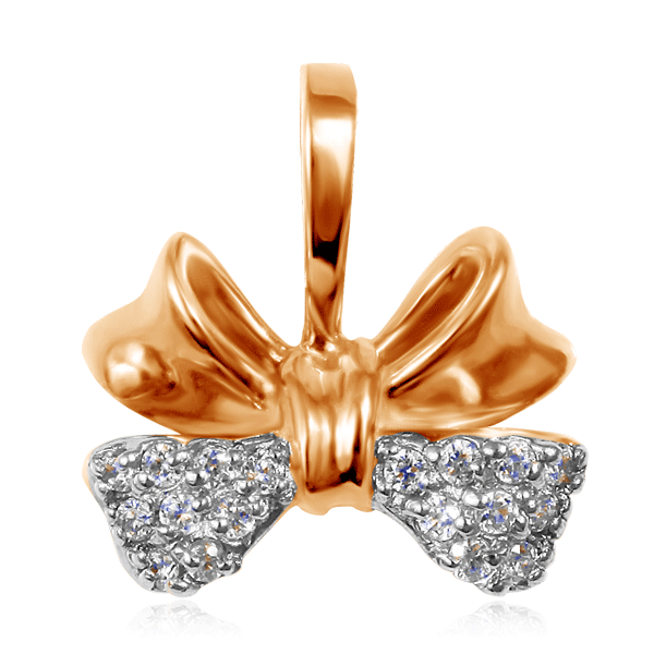 

Подвеска из красного золота с фианитами Сваровски Бант 27611426000