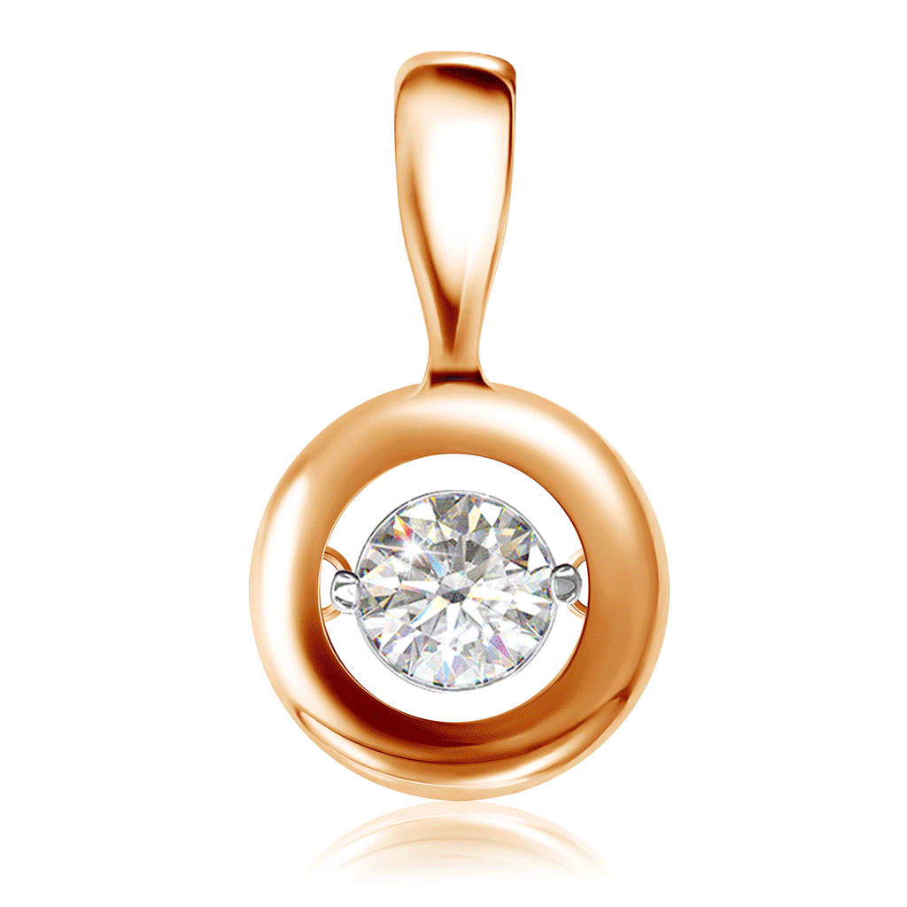 Подвеска из красного золота с бриллиантом