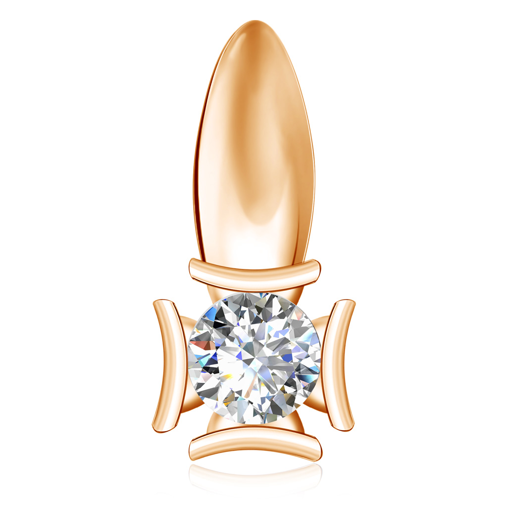 

Золотая подвеска с бриллиантом 01П665427