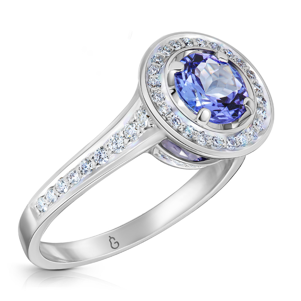 Кольцо из белого золота с бриллиантами, танзанитом Я5519880165