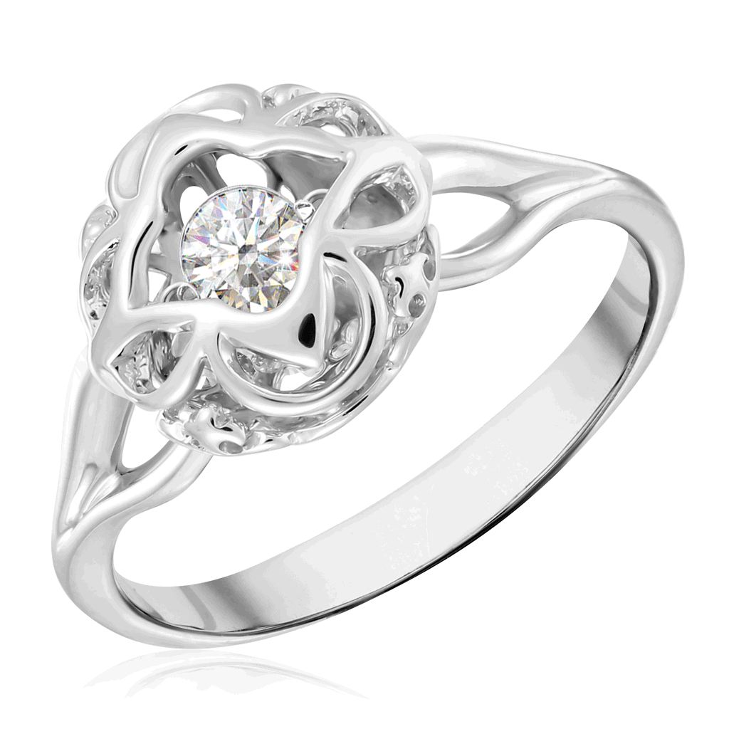 Кольцо из белого золота с бриллиантом