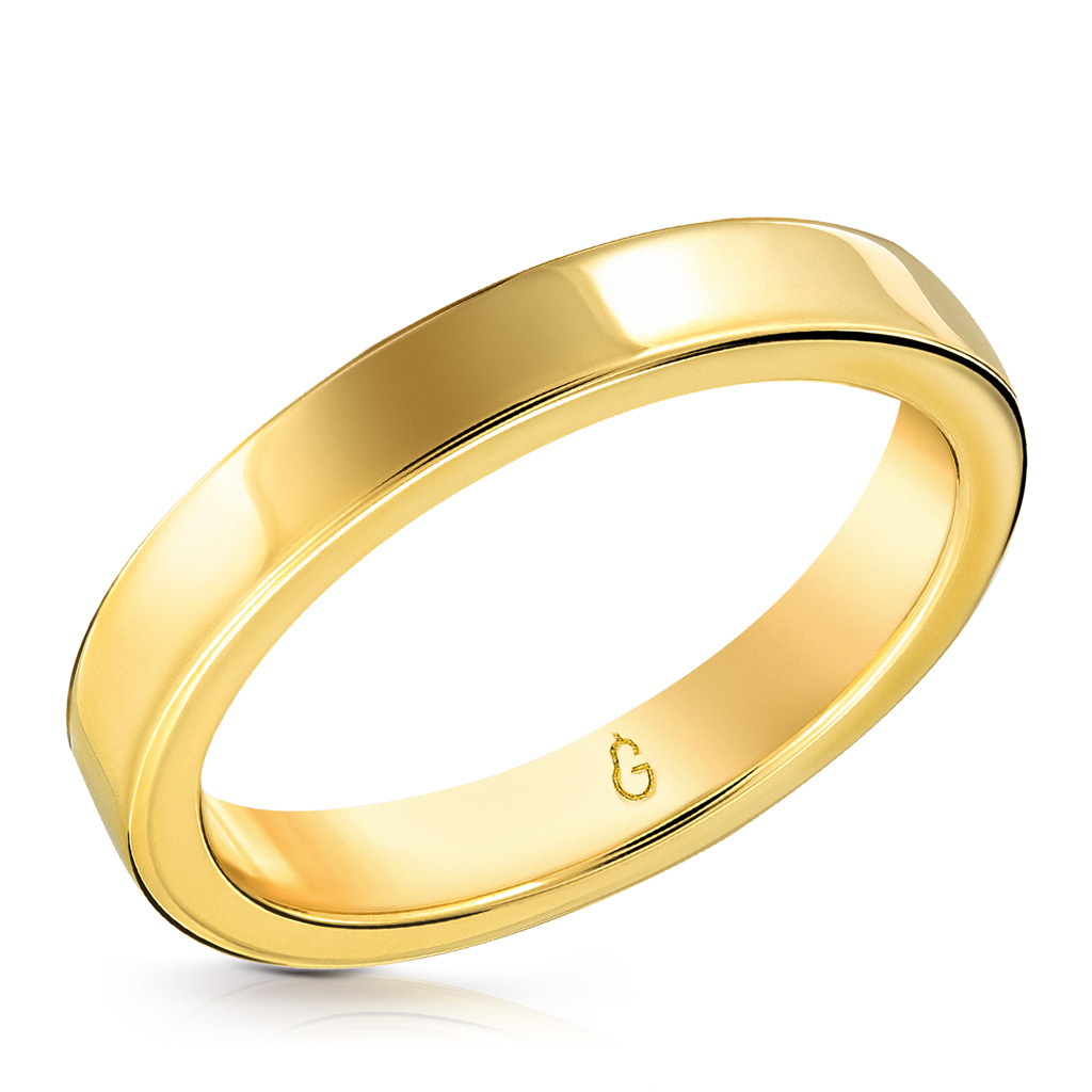 Кольцо обручальное гладкое из желтого золота 45110768205