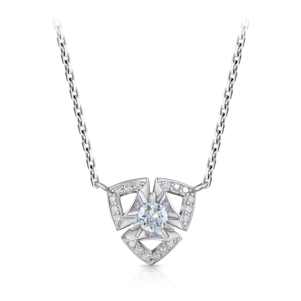 Колье из белого золота с бриллиантами, плетение якорное Я4819344470