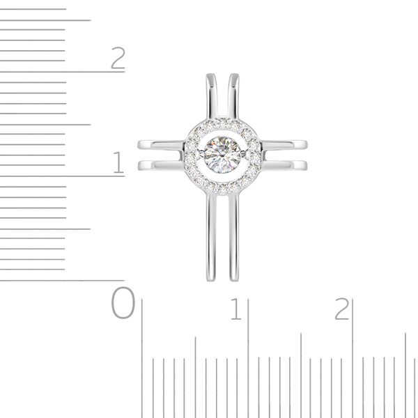 Крест декоративный из белого золота с бриллиантом