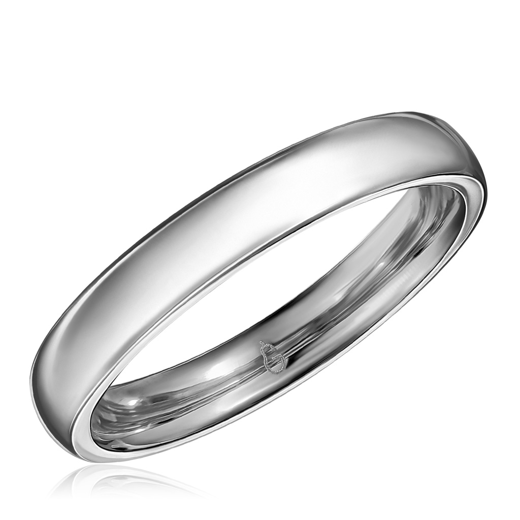 Кольцо обручальное гладкое из белого золота Я5110776165