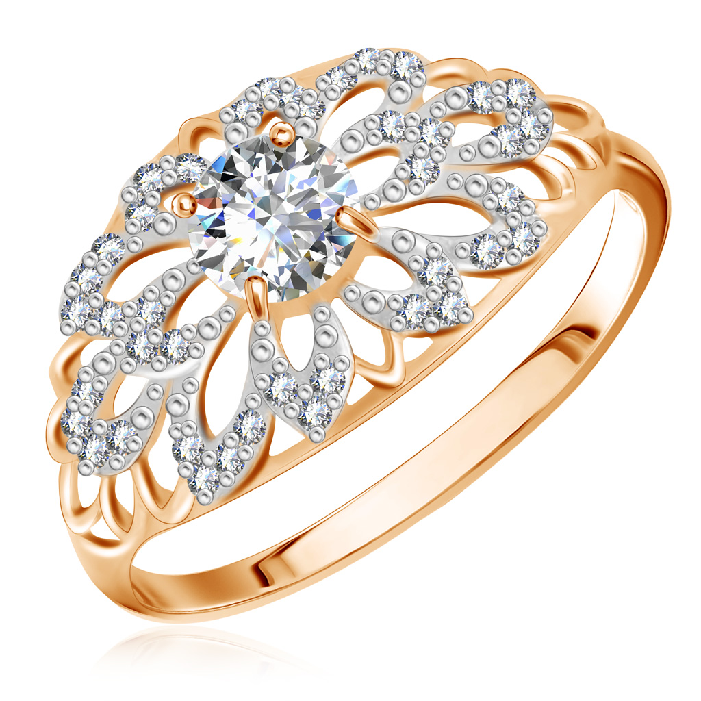 Кольцо из золота кольцо из красного золота р 18 5 dialvi jewelry к40 1959 фианит