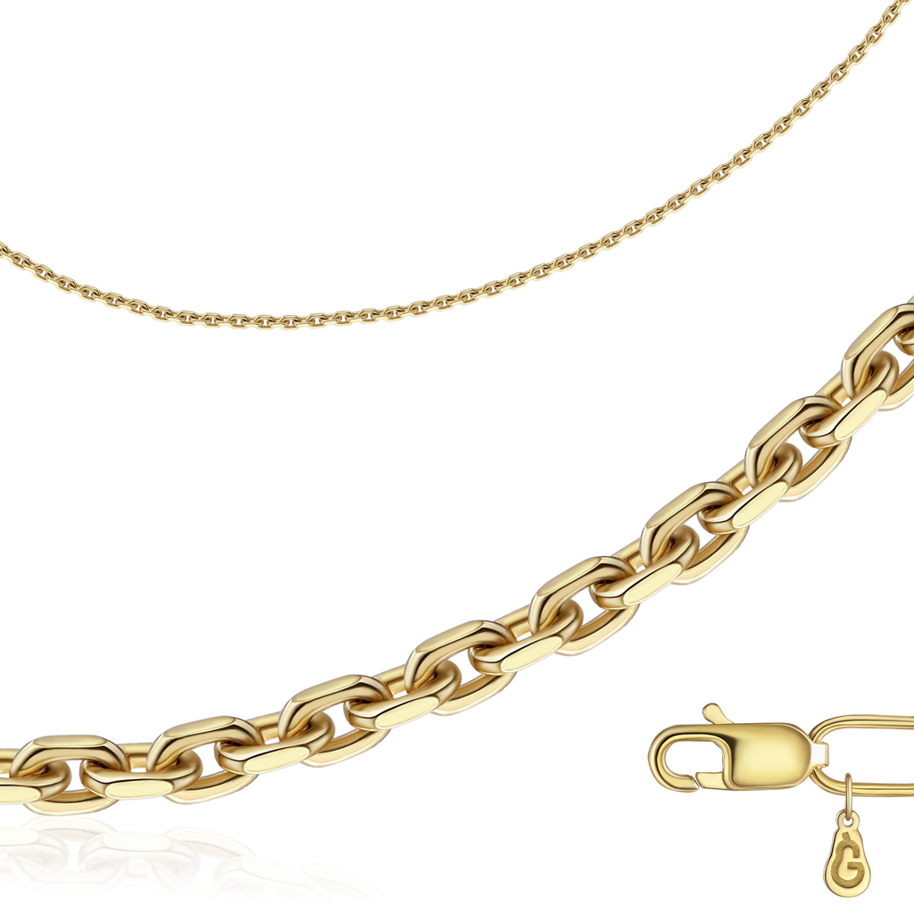 Цепь автомат из желтого золота, плетение якорное G41045141440