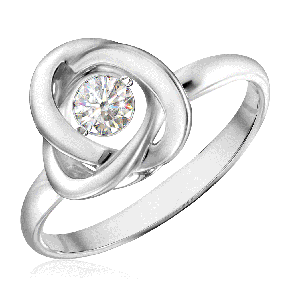 Кольцо из белого золота с бриллиантом