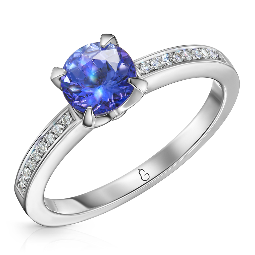 Кольцо из белого золота с бриллиантами, танзанитом Я5819391160